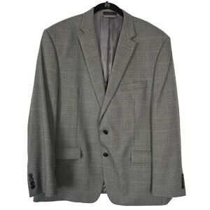 LAUREN Ralph Lauren Mens 46R Houndstooth Sport Coat Blazer Gray Black Blue Prep